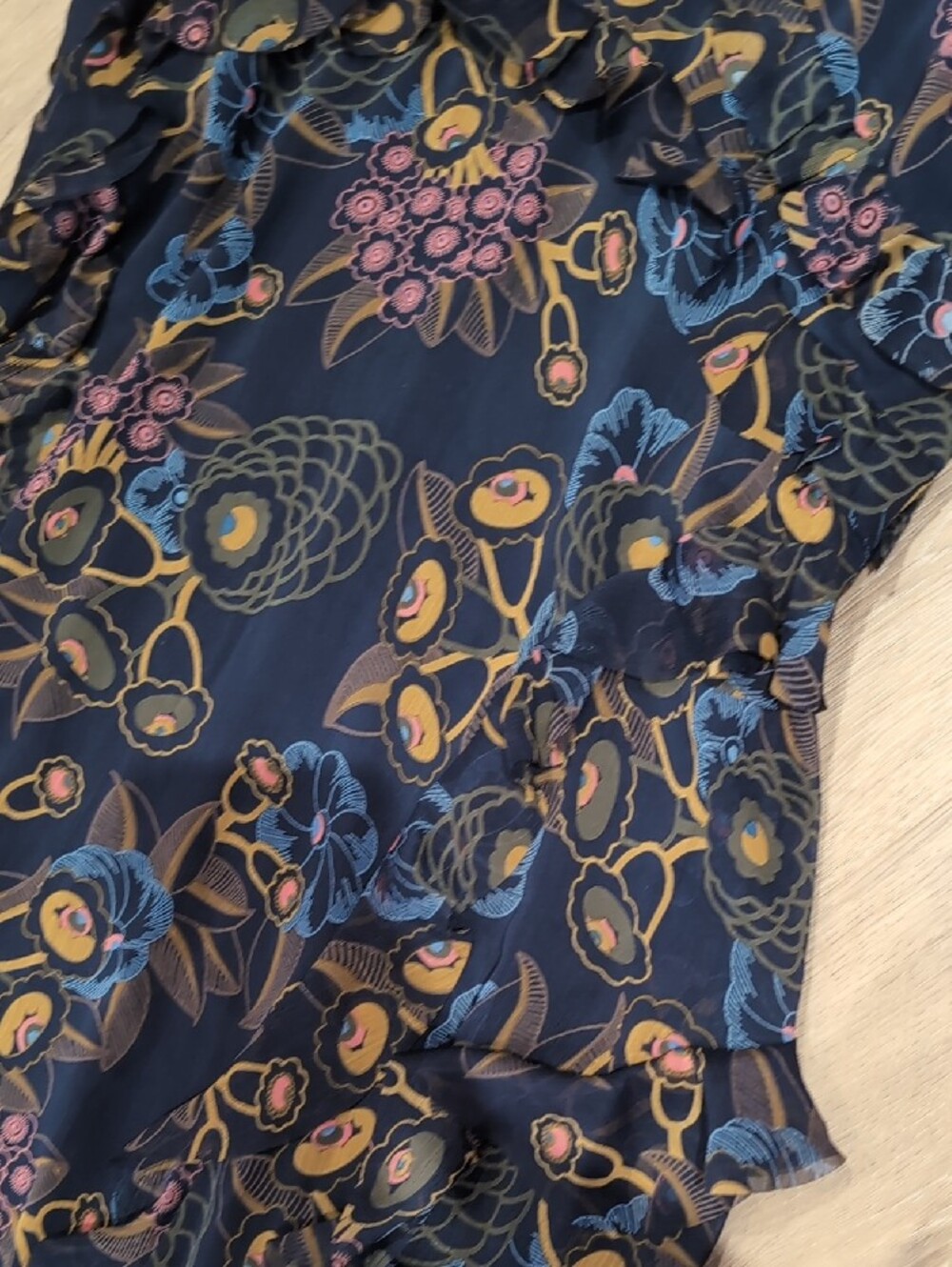Ted Baker Karolia Floral Ruffle Midi Dress with Purple Accents - Picture 8 of 12